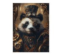 Puzzles pour Adultes Animal Steampunk Panda Puzzle pour Adultes - Jeu Manuel - Améliore La Mémoire - Cadeaux d'anniversaire Et Cadeaux Uniques 52x38cm/1000pcs