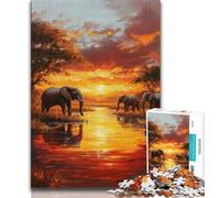 Puzzles pour Adultes, Animaux africains, Puzzle pour Adolescents, Anti-Stress, Vacances à la Maison, Interaction Parent-Enfant (Taille 38x26cm)