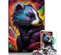 Puzzles pour Adultes Animaux Blaireau à Miel 1000 pièces Puzzles pour Adolescents et Adultes Jeux éducatifs Décoration d'intérieur Offrez des Cadeaux pour Toute la Famille (50x75cm)
