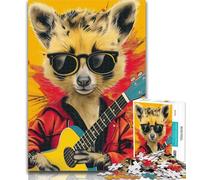 Puzzles pour Adultes, Animaux Jouant de la Guitare, 1 000 pièces, pour Adolescents, Jeu éducatif pour Anniversaire et Noël, à partir de 14 Ans, 50x75cm
