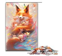 Puzzles pour Adultes Anime Fox Family 1000 pièces Puzzle en Bois pour Enfants de 14 Ans et Plus Décoration d'intérieur 1000 pièces (75 x 50 cm)