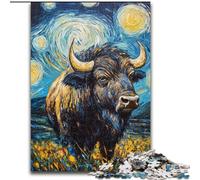Puzzles pour Adultes Aquarelle Yak, Aide Le Cerveau à exercer des Jouets addictifs pour cultiver la Patience Cadeau pour Les Anniversaires 38x26cm