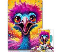 Puzzles pour Adultes Art Animalier Autruche Puzzles pour Adultes 1000 pièces Difficile, Jouets Jeux éducatifs Anti-Stress Collection Artistes, Beaux-Arts 26x38cm