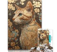 Puzzles pour Adultes, Art du Chat, Puzzles pour Adultes, 1000 pièces, Difficile, Art au Fusain, pour Tuer Le Temps, décoration d'intérieur, 50x75cm