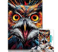 Puzzles pour Adultes Art Fantasy Owl Teenager Jigsaw, Anti-Stress Staycation Kill Time Interaction Parent-Enfant (Taille 75x50cm)