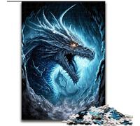 Puzzles pour Adultes Art Ice Dragon 1000 pièces, Jouets éducatifs et éducatifs pour la Famille, avec Affiche et fiche de Questions-réponses (26x38cm)
