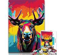 Puzzles pour Adultes Art Moose 1000 pièces pour Adolescents, entraînez Votre Cerveau et Vos Mains, Cadeau d'anniversaire, Cadeaux 75x50cm