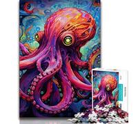 Puzzles pour Adultes Art Pieuvre Adolescent Puzzle, Soulagement du Stress Staycation Tuer Le Temps Interaction Parent-Enfant (Taille 38x26cm)