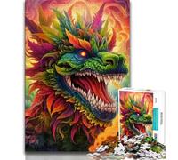 Puzzles pour Adultes Art psychédélique Dragon 1 000 pièces pour Adultes et Adolescents intéressant pour réduire Le Stress et interagir avec Les Parents (26x38cm)