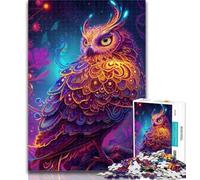 Puzzles pour Adultes Art psychédélique Hibou Puzzles 1000 pièces pour Adolescents Cadeaux, Entraînez Votre Cerveau et Vos Mains Cadeau d'anniversaire, Cadeaux 50x75cm