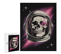 Puzzles pour Adultes Astronaut Skull in Space Puzzles pour Adultes - Jeux De Détente - Défi Difficile À Relever 500 PCS