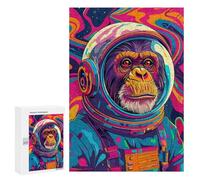 Puzzles pour Adultes Astronaut Space Chimp Puzzles pour Adultes - Décoration Murale - Cadeaux Souvenirs pour Vos Proches 300 PCS