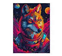 Puzzles pour Adultes Astronaut Wolf Space Casse-têtes pour Adolescents, Jeux De Réflexion, Analyse Et Logique, Cadeaux pour Amis Et Famille 52x38cm/1000pcs