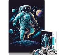 Puzzles pour Adultes Astronaute dans l'espace Puzzles pour Adultes 1000 pièces Soulagement du Stress Défi Difficile Décoration d'intérieur Unique et Cadeaux (50x75cm)