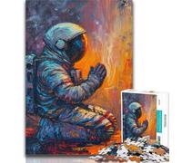 Puzzles pour Adultes Astronaute en prière 1000 pièces Puzzles pour Adultes et Adolescents, Design Dynamique et Unique Expérience de Puzzle relaxante et stimulante 50x75cm