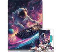 Puzzles pour Adultes Astronaute Jouant du Piano 1000 pièces Puzzles pour Adolescents et Adultes, Anti-Stress Staycation Kill Time Cadeau Amusant 50x75cm