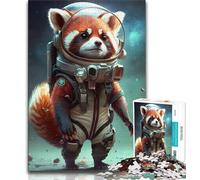 Puzzles pour Adultes Astronaute Panda Roux pour Adolescents 1 000 pièces Jouet éducatif et décompressant idéal pour Un Anniversaire ou comme Cadeau (50x75cm)