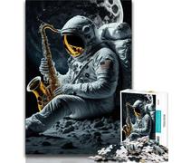 Puzzles pour Adultes Astronaute Saxophone Puzzles 1000 pièces pour Adolescents Cadeaux Jeux en Famille Cadeaux d'anniversaire de Noël (38x26cm)