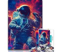 Puzzles pour Adultes, astronautes musicaux, 1 000 pièces, Jeu Familial Difficile, Anti-Stress, défi Difficile, Cadeaux du Père Noël Secret (38x26cm)