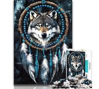 Puzzles pour Adultes, Attrape-rêves, Loup, Puzzles pour Adolescents, Jouets éducatifs, Jeux Anti-Stress, Interaction Parent-Enfant, 50x75cm