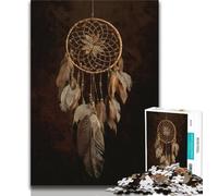Puzzles pour Adultes Attrape-rêves Peinture à l'huile 1 000 pièces Cadeaux pour Adolescents Jeu éducatif Jouet de défi pour Femmes et Hommes 38x26cm