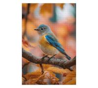 Puzzles pour Adultes Autumn Bluebird Perch Puzzles pour Adultes Jeu Manuel Une Œuvre d'art Cadeaux Uniques pour Un Anniversaire Et Noël