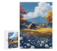 Puzzles pour Adultes Autumn Cabin in Field Puzzles pour Adolescents : Améliorent La Mémoire. Chaque Pièce Est Unique - Jouets Et Jeux Éducatifs 300 PCS