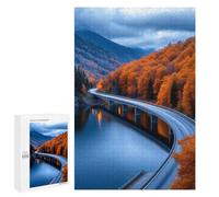Puzzles pour Adultes Autumn Road Bridge Puzzles pour Adolescents, Jouets Anti-Stress, Décoration Murale, Cadeaux Uniques pour Anniversaire Et Noël 1000 PCS