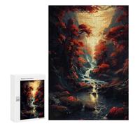 Puzzles pour Adultes Autumnal Forest Stream Sunset Puzzles pour Adolescents : Améliorent La Mémoire. Chaque Pièce Est Unique - Jouets Et Jeux Éducatifs 300 PCS