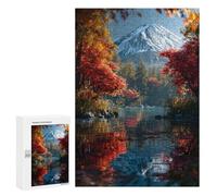 Puzzles pour Adultes Autumnal Serenity with Snow-Capped Mountain Puzzles pour Adolescents Cadeau d'anniversaire Stimule Le Cerveau Jeu Stimulant Cadeaux 300 PCS