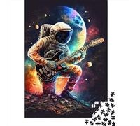Puzzles pour adultes avec astronaute jouant de la guitare, 1000 pièces, puzzles pour adultes et adolescents à partir de 12 ans, cadeaux pour la veille de Noël, 1000 pièces (75 x 50 cm)