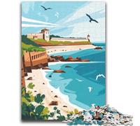 Puzzles pour Adultes avec Illustration de forteresse côtière, 1000 pièces, Cadeau d'anniversaire pour Tuer Le Temps, décoration Murale pour 14 Ans et Plus (50x75cm)