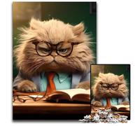 Puzzles pour Adultes avec Lunettes de Chat et Professeur en colère 1 000 pièces cassetête Haute difficulté pour Adolescents 1 000 pièces (75 x 50 cm)