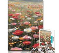 Puzzles pour Adultes avec Peinture à l'huile de Fleurs de Pavot, 1 000 pièces, pour stimuler Le Cerveau, Jouets addictifs pour cultiver la Patience et l'interaction Parent-Enfant (38x26cm)