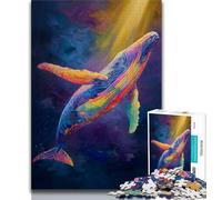 Puzzles pour Adultes Baleine Spirituelle 1000 pièces, Jouets éducatifs et éducatifs, Jeux familiaux avec Affiche et fiche de Questions-réponses (50x75cm)