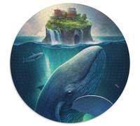 Puzzles pour Adultes, Baleines Bleues colorées, 1 000 pièces, Puzzle Rond de 1 000 pièces, décoration d'intérieur colorée et Jeu Familial interactif, (Taille 67,5 x 67,5 cm)