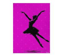 Puzzles pour Adultes Ballerina Silhouette - Elegant Dance on Pink Puzzle pour Adultes À Monter Soi-même, Jouet, Cadeau d'anniversaire, Super Cadeau pour Les Gamers 52x38cm/1000pcs