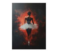 Puzzles pour Adultes Ballet Dancer in Red Ballet Passion in Shadows Puzzle pour Adultes À Monter Soi-même, Jouet, Cadeau d'anniversaire, Super Cadeau pour Les Gamers 52x38cm/1000pcs