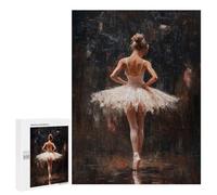 Puzzles pour Adultes Ballet Dancer in Spotlight Red Curtain Call Ballet’s Final Bow Puzzle : Jeu Manuel Amusant Et Humoristique, Cadeau d'anniversaire, Cadeaux, 500 PCS