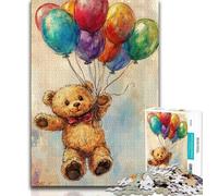 Puzzles pour Adultes Ballons et Ours en Peluche Puzzles pour Adolescents 1000 pièces Relax Games est Un pour Toute la Famille (26x38cm)