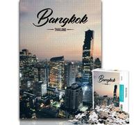 Puzzles pour Adultes Bangkok 1000 pièces, Jouets éducatifs et éducatifs, Jeux familiaux avec Affiche et fiche de Questions-réponses Assorties 75x50cm