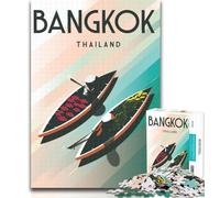 Puzzles pour Adultes Bangkok Thaïlande Puzzles 1000 pièces pour Adultes Cadeaux, Jeux familiaux Cadeaux d'anniversaire Défi Haute Difficulté 75x50cm