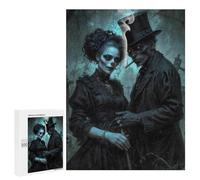 Puzzles pour Adultes Baron Samedi and Maman Brigitte, Gothic Couple in Cemetery Puzzle : Jeu Manuel Amusant Et Humoristique, Cadeau d'anniversaire, Cadeaux, 500 PCS
