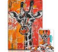 Puzzles pour Adultes Basquiat Girafe Puzzles 1000 pièces pour Adultes Cadeaux, Jouets de Divertissement Familial Idéal comme Cadeau pour Toute la Famille 50x75cm