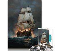 Puzzles pour Adultes Bateau Pirate Adolescent Puzzle, Anti-Stress Staycation Kill Time Interaction Parent-Enfant (Taille 38x26cm)