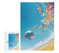 Puzzles pour Adultes Beach Volleyball Splash Puzzles pour Adultes, Jouet, Décoration Murale, Décoration Intérieure, Idéal comme Cadeau 300 PCS