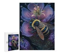 Puzzles pour Adultes Bee on Purple Flower Puzzles pour Adultes : Anti-Stress, Difficile Et Stimulant, pour des Soirées Jeux en Famille 500 PCS