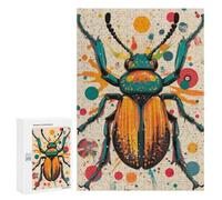 Puzzles pour Adultes Beetle Beauty in Modern Pop Art Colorful Beetle Illustration Puzzles pour Adolescents, Jouets Anti-Stress, Décoration Murale, Cadeaux Uniques pour Anniversaire Et Noël 300 PCS