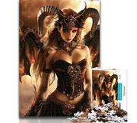 Puzzles pour Adultes, Belle Dame Démon avec Ailes, Puzzles pour Adolescents, 1000 pièces, Jeu de Casse-tête, Décoration Murale, Cadeaux d'anniversaire et de Noël Uniques, 26x38cm