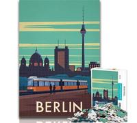 Puzzles pour Adultes Berlin Allemagne Voyage Art Puzzles pour Adultes 1000 pièces, Jouet éducatif intellectuel décompressant Cadeaux du Père Noël Secret 26x38cm